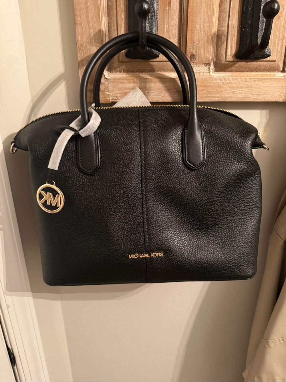 Michael Kors Black Leather large Hyde  Satchel